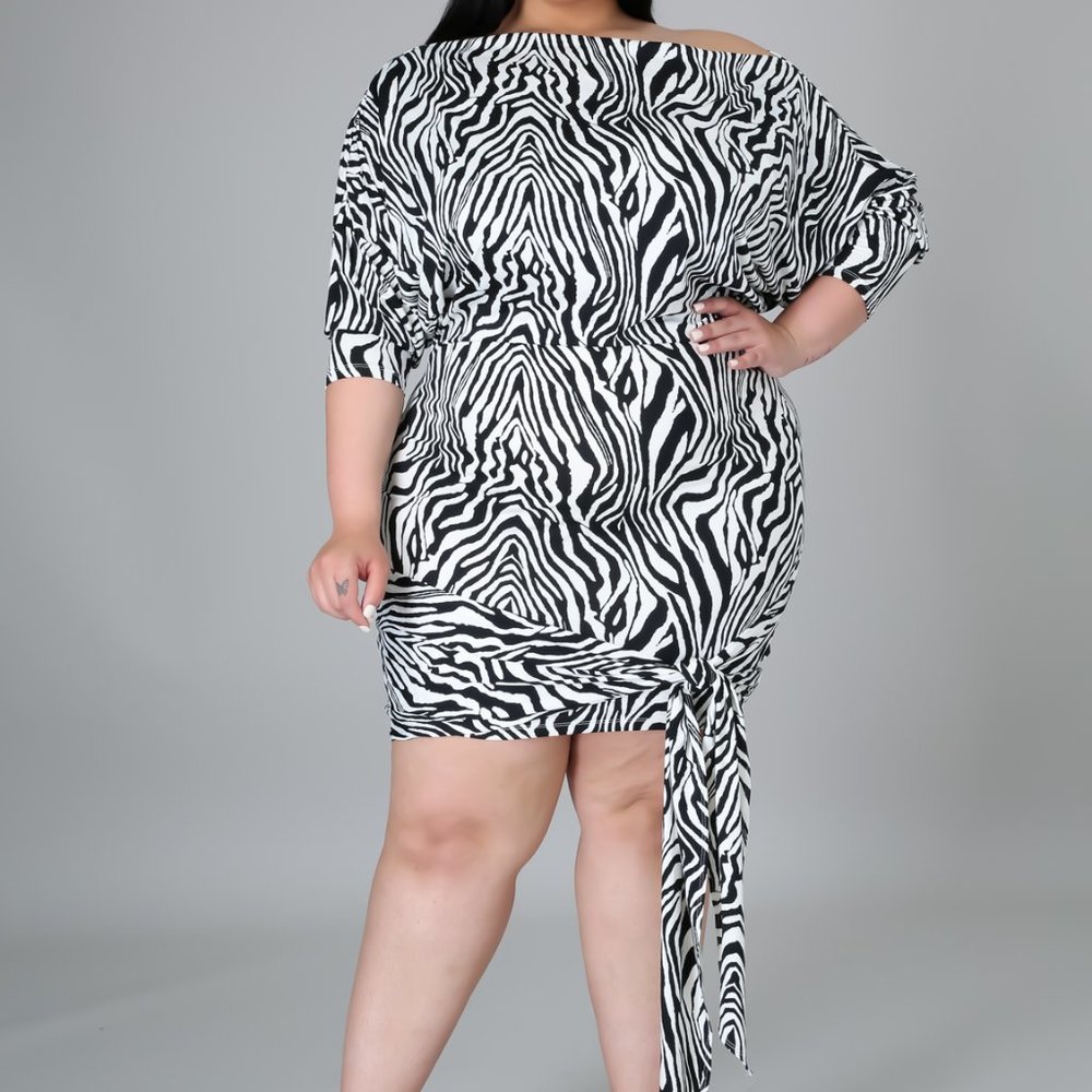 Multi print mini dress
